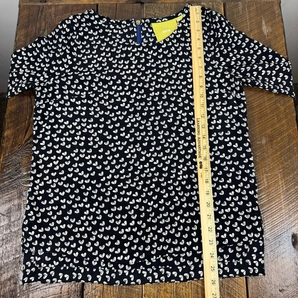 Maeve Silk Heart Print Blouse Medium Anthropologie Cottagecore Top - Picture 6 of 6